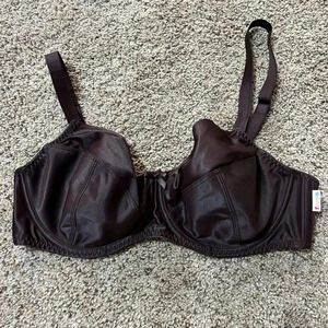 Freya Retro‎ Underwire Plunge Bra Brown Size 36 DD AA3421CQ Balconette Boning